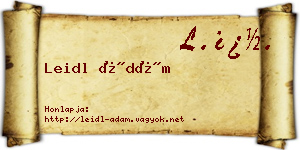 Leidl Ádám névjegykártya