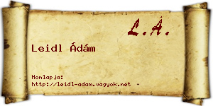 Leidl Ádám névjegykártya